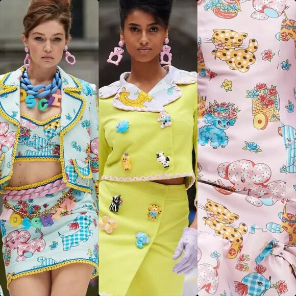 Moschino Couture Calico Animals Piquet Nursery Rhyme JACKET ONLY Lace US 6 2022 - Picture 6 of 13